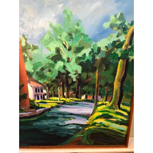 1960s 1960s Colorful Mid Century Street Scene - Unsigned For Sale - Image 5 of 13