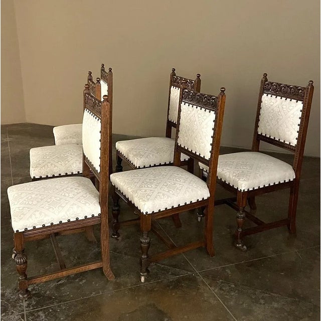 Early 20th Century Set of Six Antique Renaissance Dining Chairs For Sale - Image 5 of 13