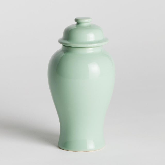 In an unexpected mini size for traditional ginger jars, this is a modern take on a classic. The soft green high gloss...