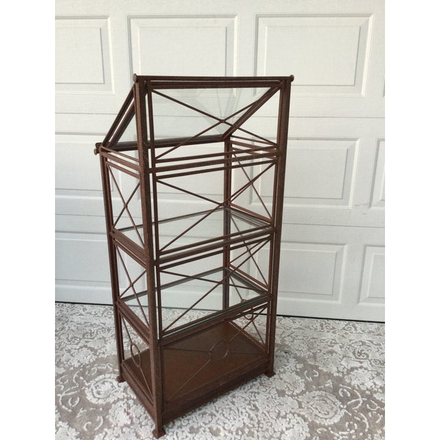1970s Vintage Iron and Glass Etagere For Sale - Image 9 of 11