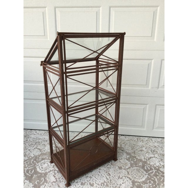 Vintage Iron & Glass Étagère Display Shelf For Sale - Image 10 of 12