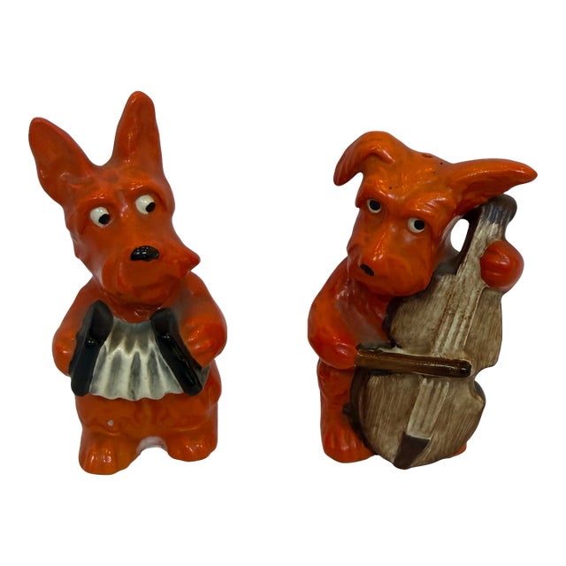 Orange Wooden Salt & Pepper Shakers For Sale