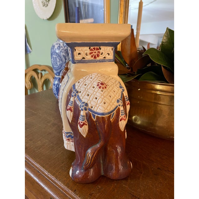 Vintage Small Chinoiserie Elephant Plant Stand For Sale - Image 4 of 9