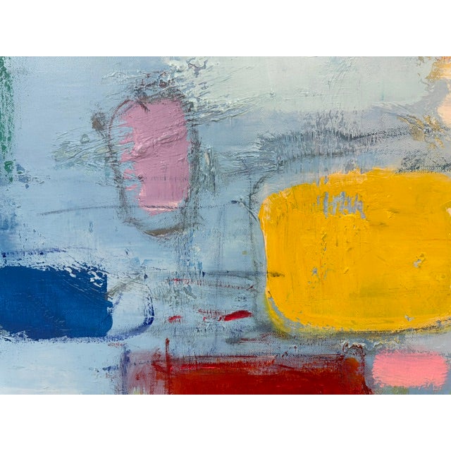 Paint Vibrant Modern Abstract Geometric Canvas - Original Multicolored Acrylic Art For Sale - Image 7 of 9