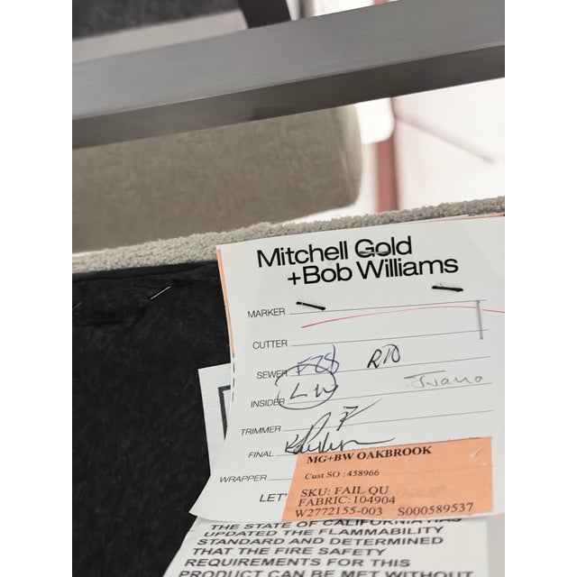 Gray Set of 3 Mitchell Gold + Bob Williams Gage Upholstered Counter Stools For Sale - Image 8 of 8