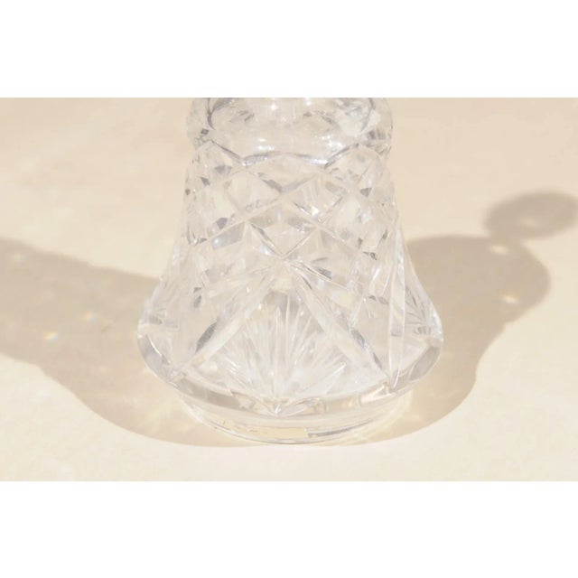 1920s Small French Crystal Toiletry Bottle with Silver Neck & Diamond Motifs For Sale - Image 4 of 12