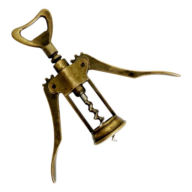 Italian Brass Corkscrew, Unlacquered For Sale