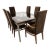 Mid-Century Modern Drexel Dining Table With Six Upholstered Velvet Chairs For Sale