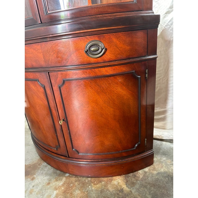 Vintage Drexel Travis Court Mahogany Bow Front Corner Cabinet Chairish