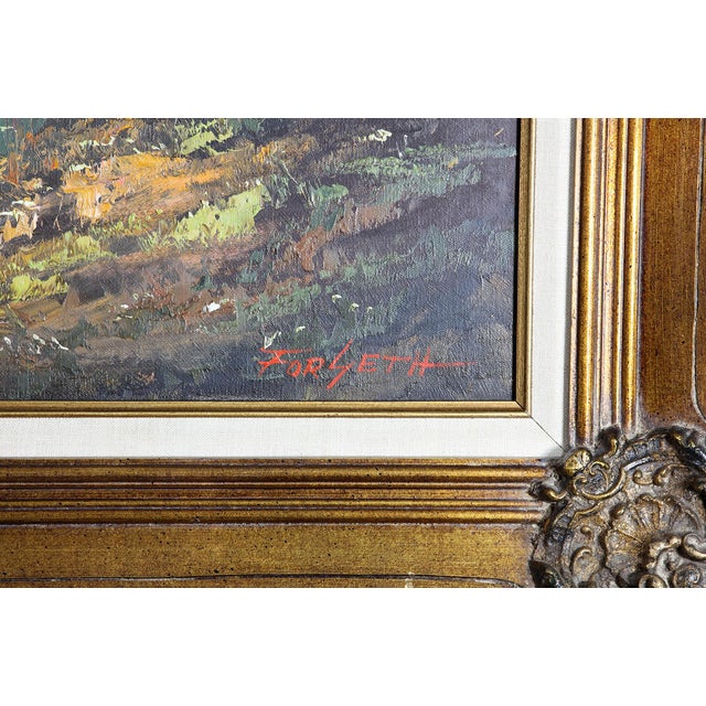 Late 19th Century Original Signed Caroll Forseth Mountain Lake Landscape Painting, Ornate Gilt Frame For Sale In Kansas City - Image 6 of 7