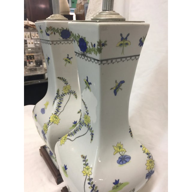 Wood Antique Chinese Lamps a Pair For Sale - Image 7 of 9