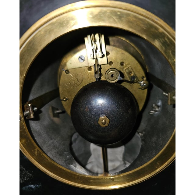 19th Century Lemerle-Charpentier Bronze Ormolu and Red Marble Clock Garniture Set For Sale - Image 11 of 12