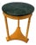 Late 20th Century Empire Style Green Marble Top Round Accent Table With Column Legs For Sale