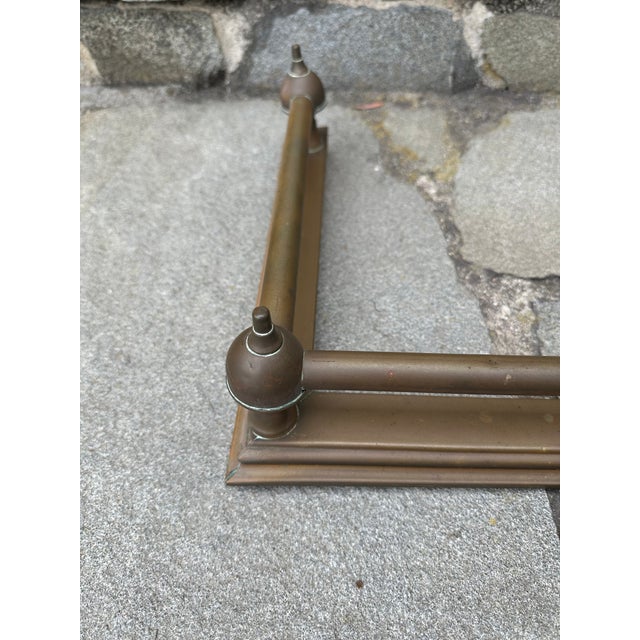 Art Deco Vintage French Mid-Century Brass Fireplace Fender For Sale - Image 3 of 12