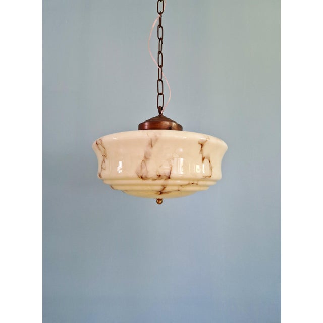 Art Deco Pendant Light in Marbled Opaline Glass, 1920s For Sale - Image 16 of 16