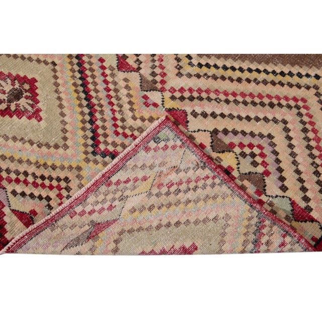 Vintage Turkish Scatter Wool Rug 4 X 7 For Sale - Image 4 of 13