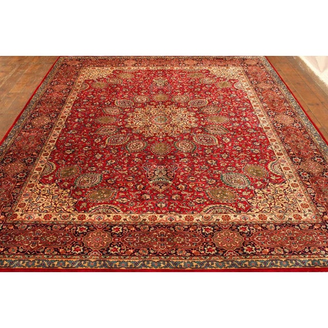 Hand-Knotted Middle Eastern Wool Rug For Sale - Image 5 of 10