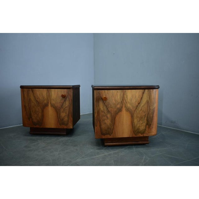 Wood Art Deco Bedside Tables, Czechoslovakia, 1932, Set of 2 For Sale - Image 7 of 18