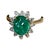 Modern 2 Carat Natural Cushion Cabochon Emerald & Diamond Ring 14 Karat Yellow Gold For Sale - Image 3 of 8