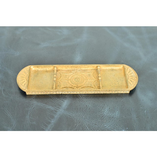 Tiffany Studios New York Adam Pattern Bronze Doré Pen Tray For Sale - Image 12 of 12
