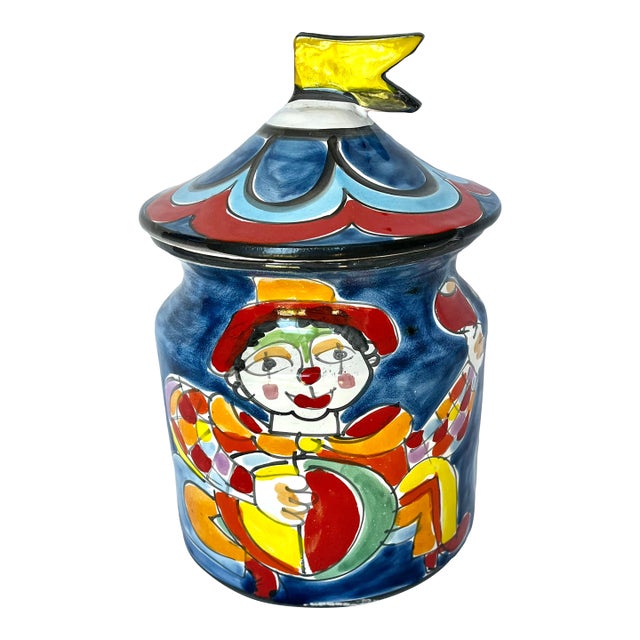 1980s La Musa Hand Painted Italian Cookie Jar for Saks Fifth Avenue For Sale