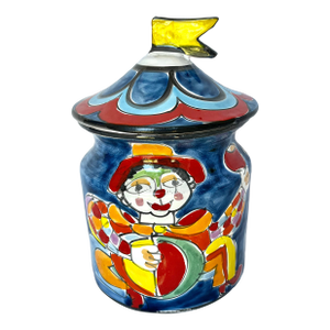 1980s La Musa Hand Painted Italian Cookie Jar for Saks Fifth Avenue
