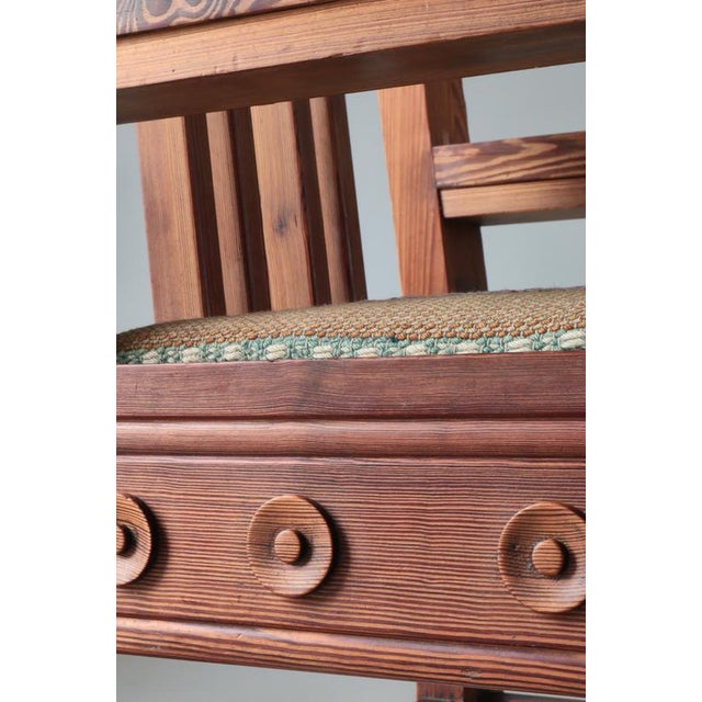 Art Nouveau Pinewood Artist´s Chair by Siegfried Wagner & Jens Peter Dahl-Jensen, Denmark, 1910s For Sale - Image 18 of 18