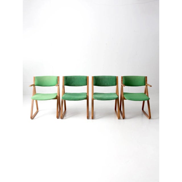 This is a set of four Stow Davis "Triangle" chairs designed by Robert DeFuccio circa 1975. The chic, ergonomic chair set...