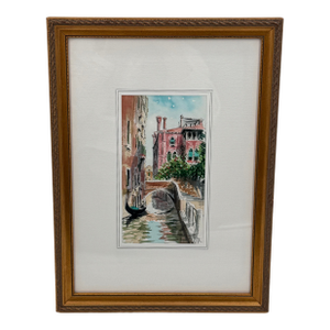 Original Signed Watercolor Venice Canal Scene European Cityscape Art