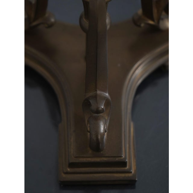 Metal 1980s Pair of Brass & Glass Lidded Vase Candle Holder Epergne For Sale - Image 7 of 12