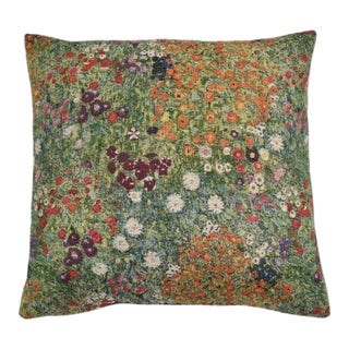 Klimt Garden Tapestry Cushion With Feather Filler - 46x46cm (18"x18") For Sale