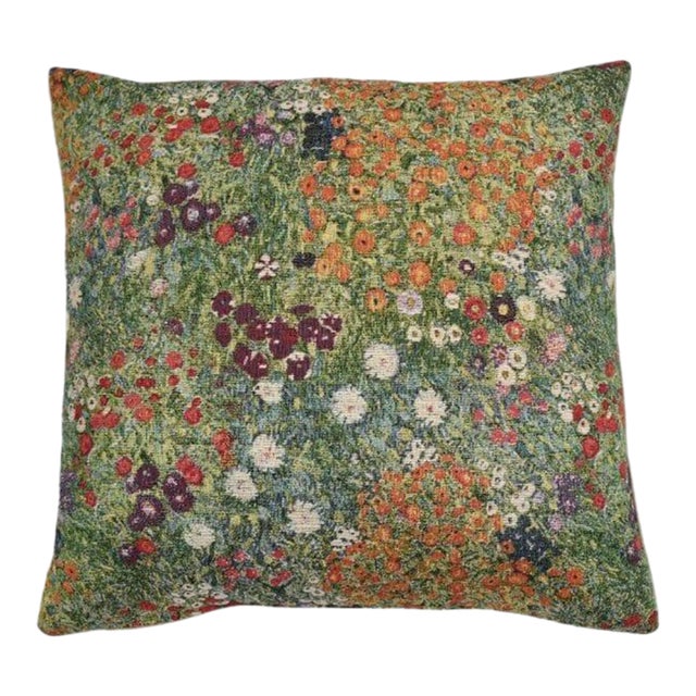 Klimt Garden Tapestry Cushion With Feather Filler - 46x46cm (18"x18") For Sale
