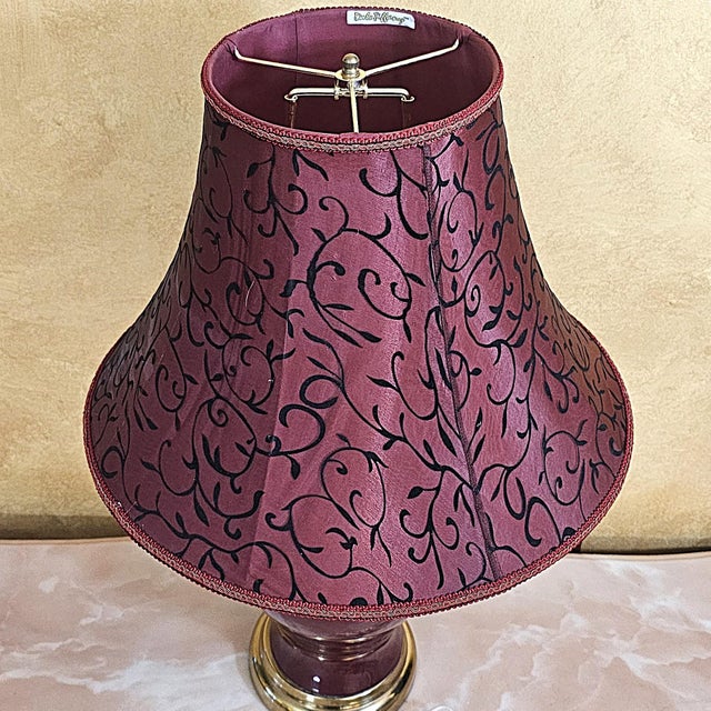 Vintage Chinese Flambe Porcelain Urn Lamp With Dale Tiffany Shade For Sale In Washington DC - Image 6 of 18