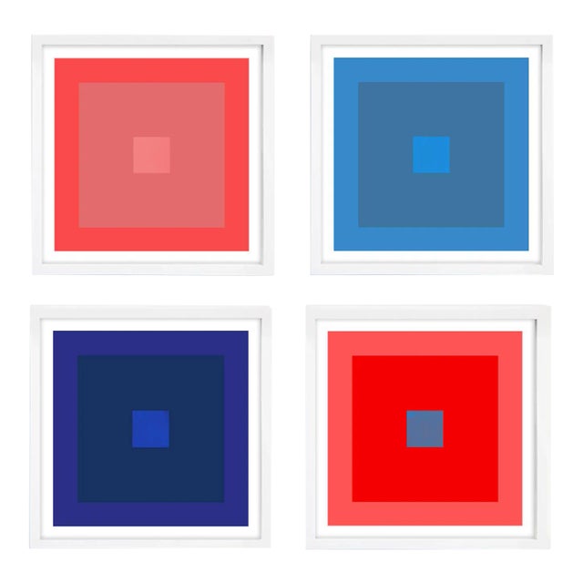Modern Colorful Vivid Colors Geometric Prints Unframed - Set of 4 For Sale