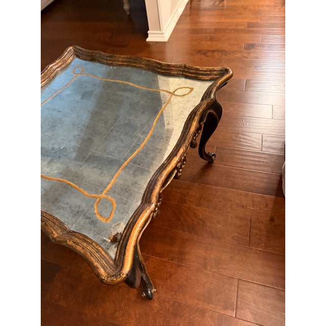 1980s French Louis XVI Églomisé Mirror Top Coffee Table by John Richard For Sale In Dallas - Image 6 of 9