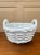 1980s Italian White Ceramic Trompe L’Oeil Woven Basket Cachepot For Sale - Image 9 of 12