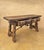 Wood Low Rustic Oak Table with Drawers and Iron Stretcher, 1940 For Sale - Image 7 of 11