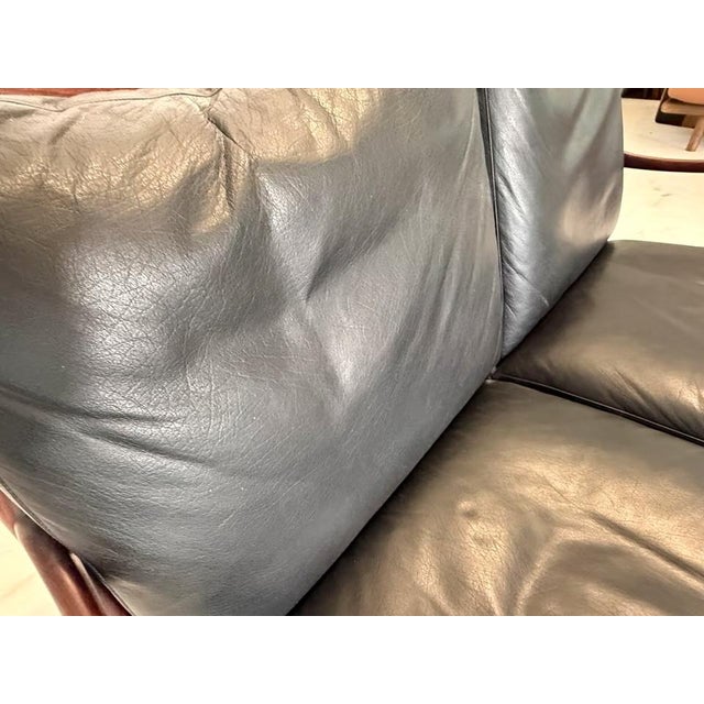 Black Colonial Leather Sofa by Ole Wanscher for Poul Jeppesens Møbelfabrik For Sale - Image 8 of 15