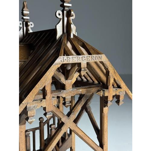 Wood French Sculpture by J. Bergeron, 1913 For Sale - Image 7 of 18