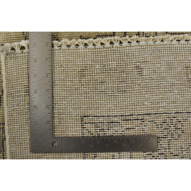 Tabriz Rug 9’8” X 12’7” Beige Wool Vintage Distressed Hand-Knotted Carpet For Sale - Image 15 of 15