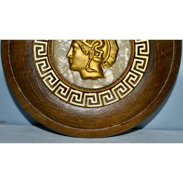 1970s Vintage Small Grecian Wooden & Inlaid Wall Hanging For Sale - Image 5 of 13