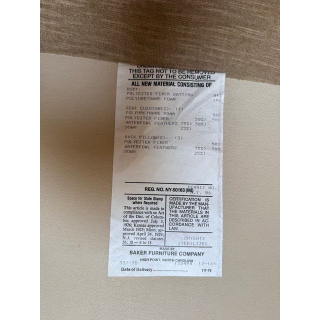 John Salandino for Baker Furniture Angled Sofa For Sale - Image 9 of 12