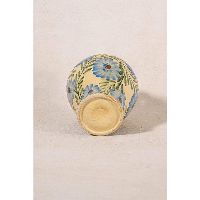 Mid 20th Century Vintage Double Spout Ceramic Jug With Hand Painted Florals For Sale - Image 5 of 5