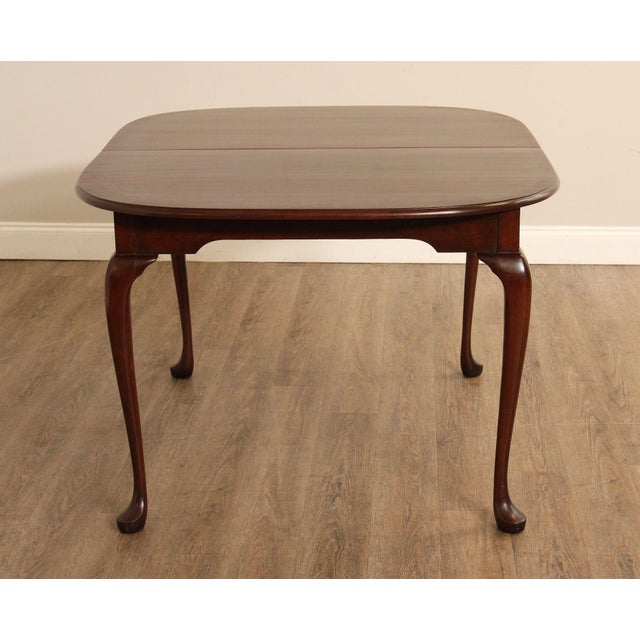 Queen Anne Style Oval Cherry Extension Dining Table With Two Leaves For Sale - Image 16 of 17