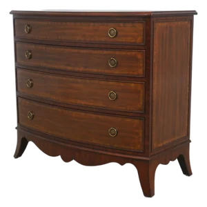 Maitland Smith Federal Style Mahogany Bowfront Chest of Drawers