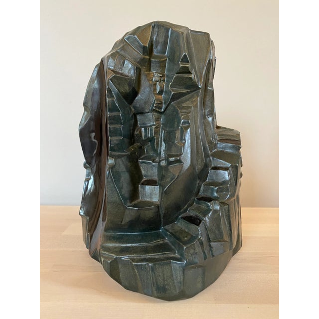1980s Signed Cubist Brutalist Pottery Ceramic Sculpture For Sale - Image 13 of 13