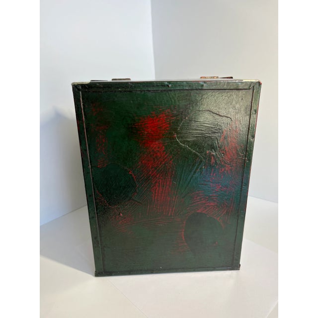 1970s Vintage Breadbox Tin Toleware Abstract Design One-Of-A-Kind Shape For Sale - Image 5 of 12