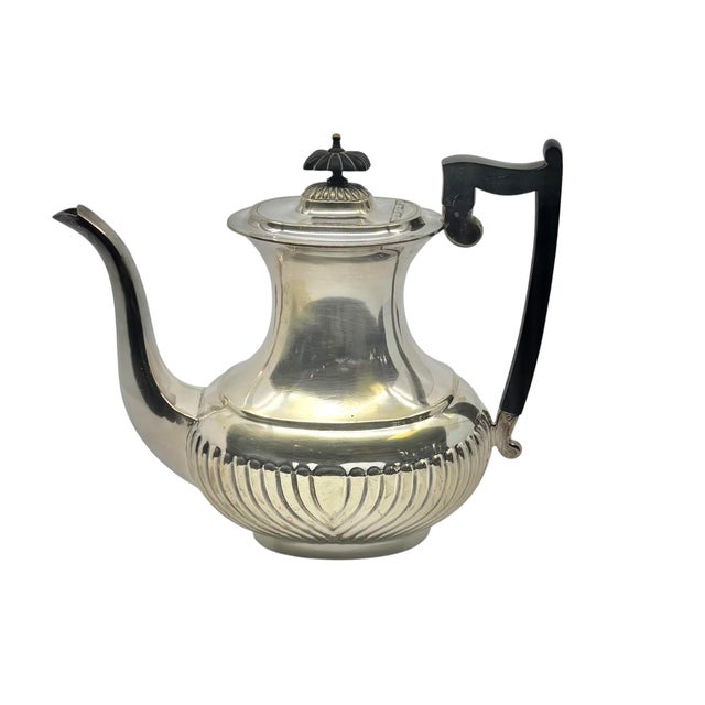 Elegant English silver plate coffee and tea service by William Adams of Sheffield, England, in the Georgian Revival style....