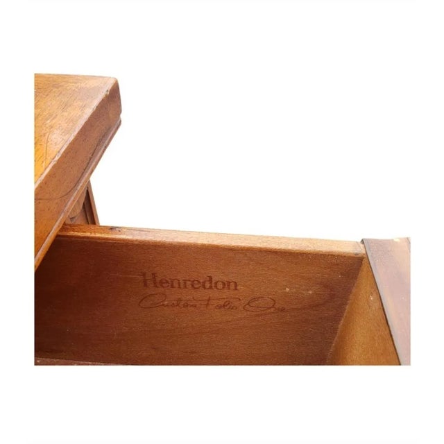 Wood Mid-Century Henredon Custom Folio One Walnut Nightstands Bedside Tables , a Pair For Sale - Image 7 of 12