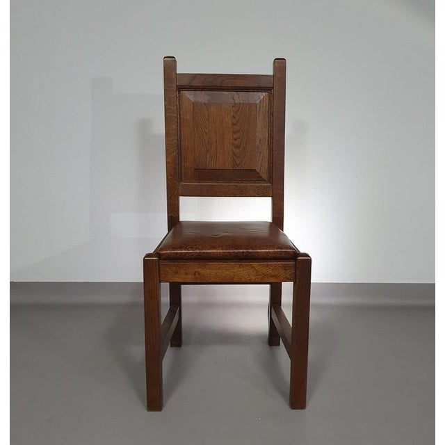 Mid-Century Brutalist Oak Chairs, Set of 6 For Sale - Image 6 of 18